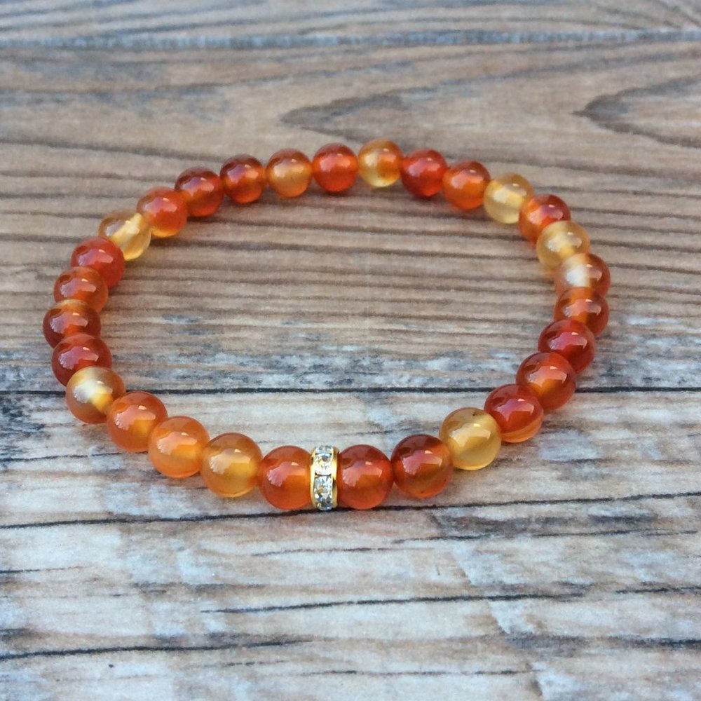 Carnelian bracelet, sacral chakra, healing bracelet